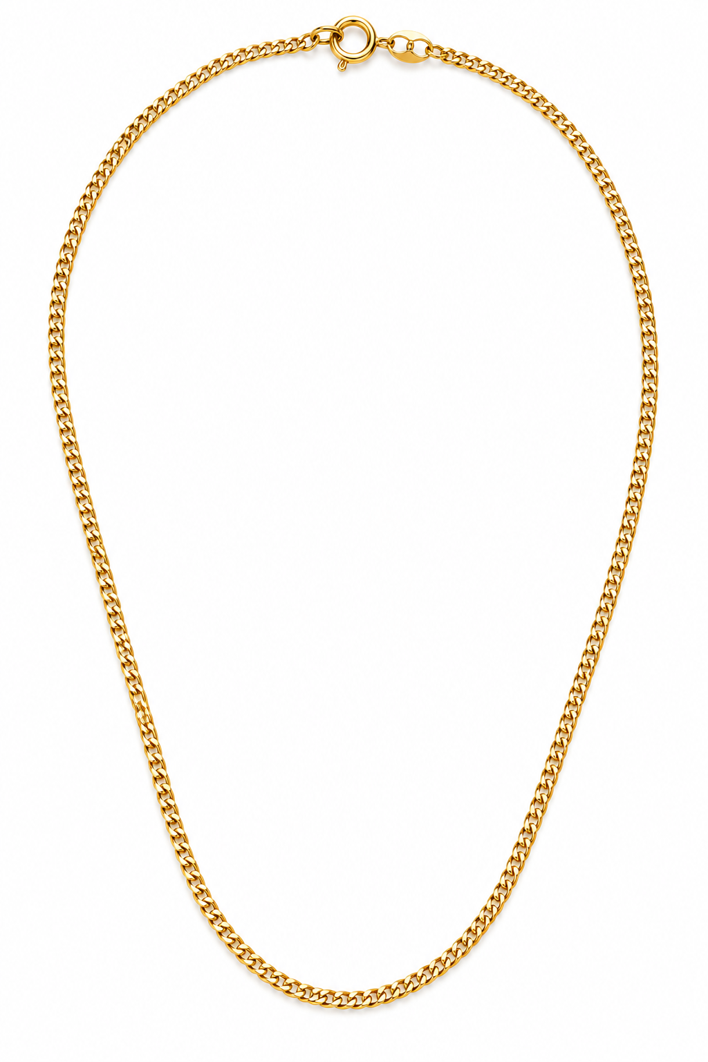 Classic Gold-Tone Cuban Link Chain Necklace